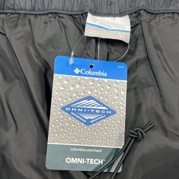 Columbia Rain Pants Mens 3XLT All Weather Omni Tech Black Rebel Roamer Outdoor - Picture 8 of 10